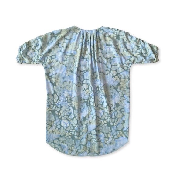 Aritzia Wilfried Silk Abstract Print Shirt Dress Tunic Green Blue Cottagecore - Picture 3 of 13